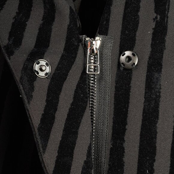 Crea Concept AW/20 Black Velvet-Stripe Moto Jacket - Picture 6 of 12